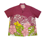 Light purple colorful hibiscus Cotton Blended Men Shirt